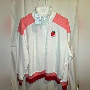 Kate Spade Strawberry Quarter Zip Pullover